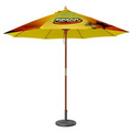 9' Round Wood Umbrella with 8 Ribs, Dye-Sublimation, Full Bleed